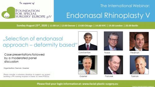 The International Webinar: Endonasal Rhinoplasty – A Stand-Alone Operation Without Limits.